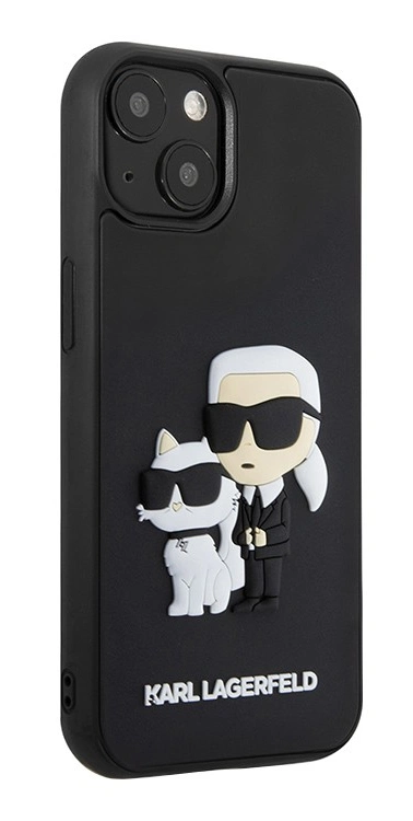 Накладка Lagerfeld для iPhone 15 3D Rubber NFT Karl & Choupette Hard, Black (KLHCP15S3DRKCNK). Фото 3