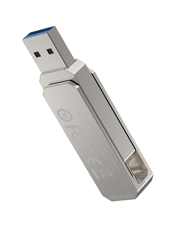Накопитель Wiwu Infinite 2in1 USB3.2 Flash Drive USB Type-C 64Gb, Silver (Wi-FD003). Фото 3