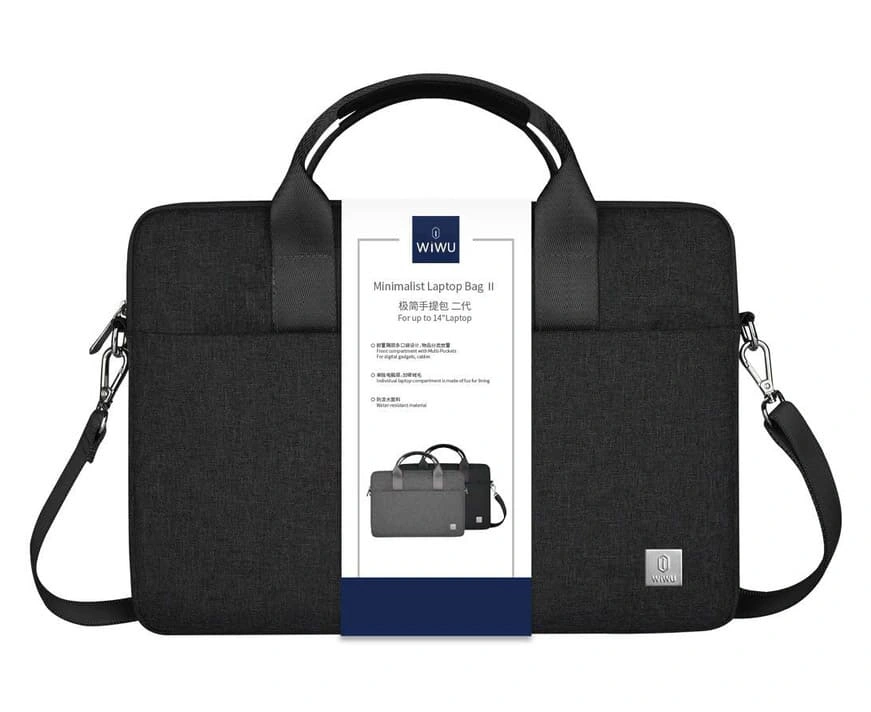 Сумка для ноутбука Wiwu Minimalist Laptop Bag 2 14", Black. Фото 4