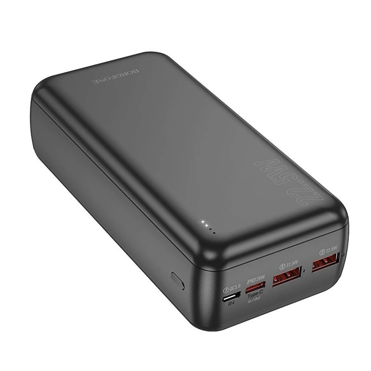 Внешний аккумулятор Borofone BJ38B 30000mAh, 22.5W+PD20W, QC3.0, 1xUSB-C, 2xUSB-A, 1хMicro-USB, Чёрный. Фото 2