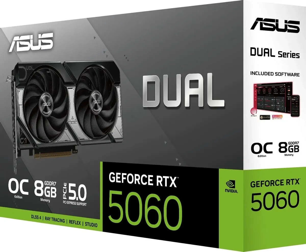 Видеокарта ASUS GeForce RTX 5060 Dual 8Гб GDDR7 128 bit PCIe 5.0. Фото 6