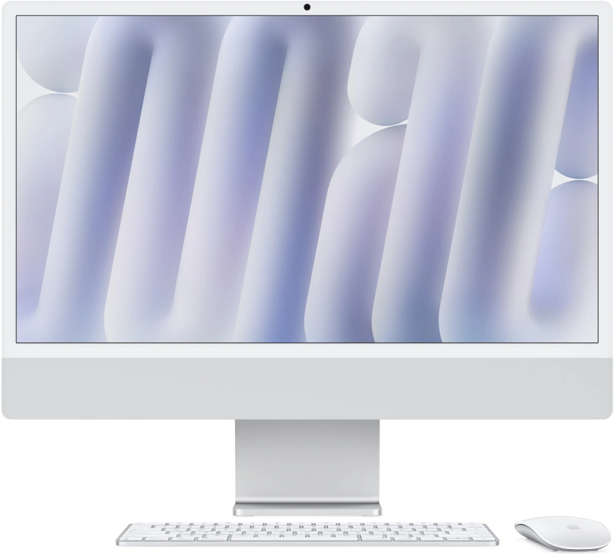 Apple iMac 24" Retina 4,5K, (MWUU3RU/A) (M4, 10C CPU, 10C GPU, 16 ГБ, 256 ГБ SSD, 2024), Silver. Фото 1