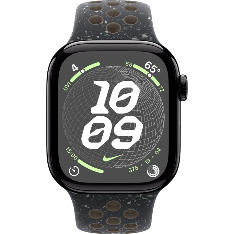 Apple Watch Series 10, 42 мм, алюминий цвета «черный глянец», Midnight Sky Nike Sport Band, S/M (MWWX3). Фото 2