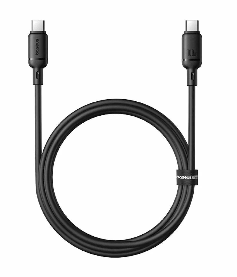 Кабель Baseus Silky Series Type-C to Type-C 100W 2м, Чёрный (P10377704113-01). Фото 1