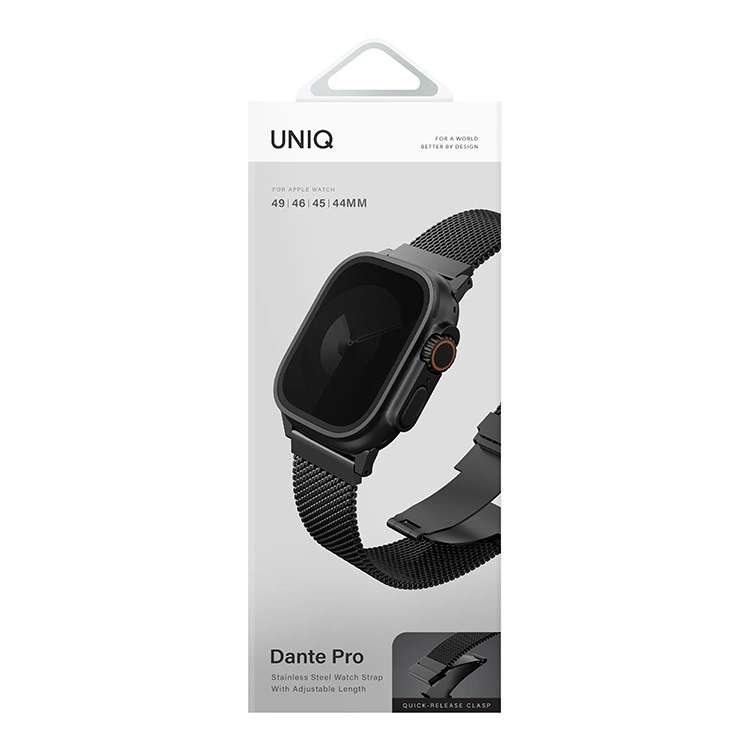 Ремешок Uniq для Apple Watch 44/45/46/49мм Dante PRO Strap Mesh Steel, Graphite Black (49MM-DANPGBLK). Фото 3