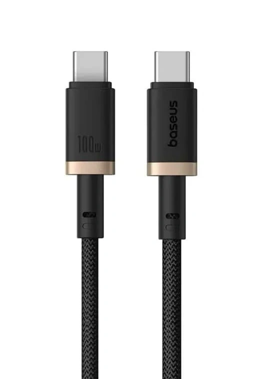 Кабель Baseus Dura Series Fast Charging Cable Type-C to Type-C 100W 2m, Чёрный/золотой (P10377803U01-02)