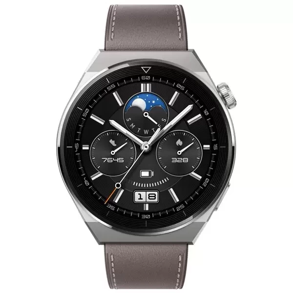 Умные часы Huawei Watch GT 3 Pro Light Titanium, Grey Leather (OND-B19)