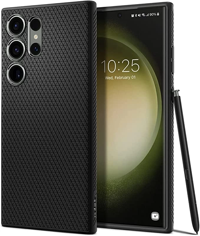 Накладка Spigen Liquid Air для Samsung Galaxy S23 Ultra, Чёрная (ACS05614)