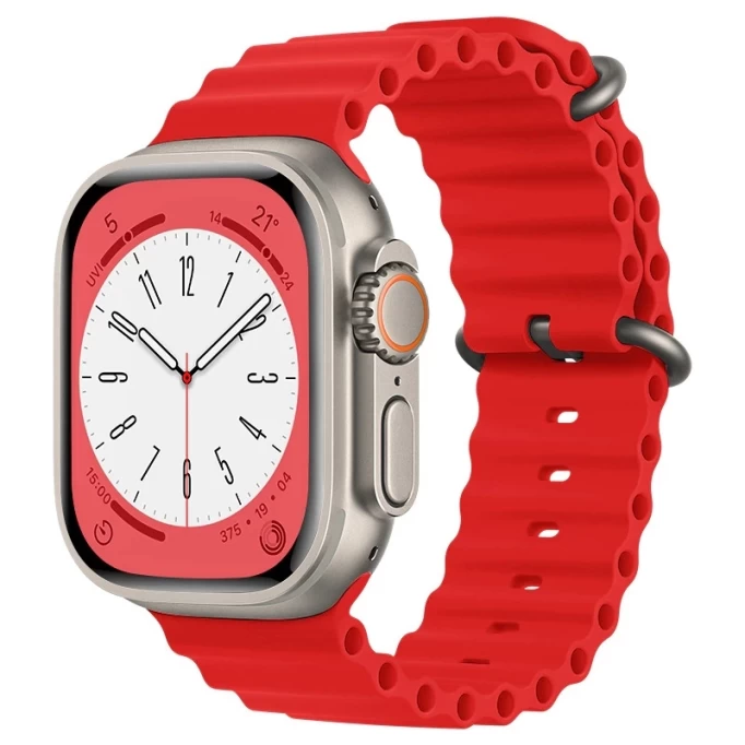 Ремешок Ocean Silicone для Apple Watch 42/44/45/49мм, Красный