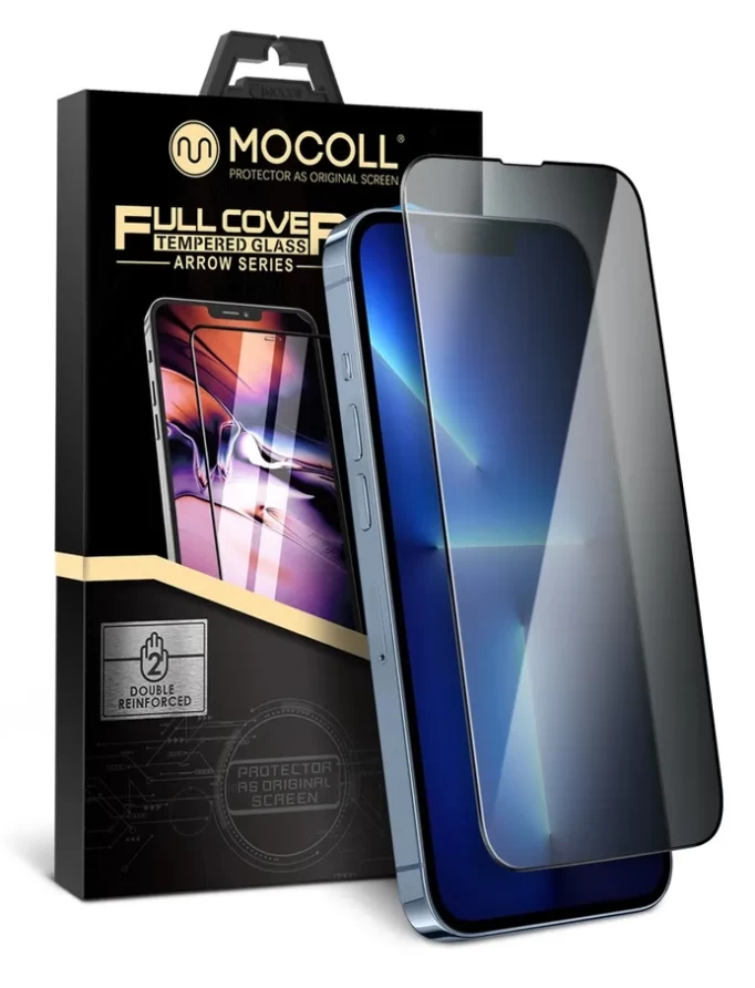 Защитное стекло Mocoll 2.5D для iPhone 13 Pro Max / iPhone 14 Plus Полноразмерное Матовое, Чёрное