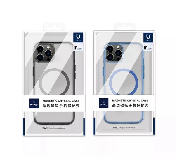 Чехол Wiwu для iPhone 14 Plus Crystal Magnetic Phone case MCC-101, Тонированный синий
