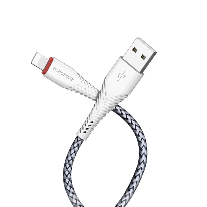 Кабель Borofone BX25 Powerful Lightning to USB 1м, Белый