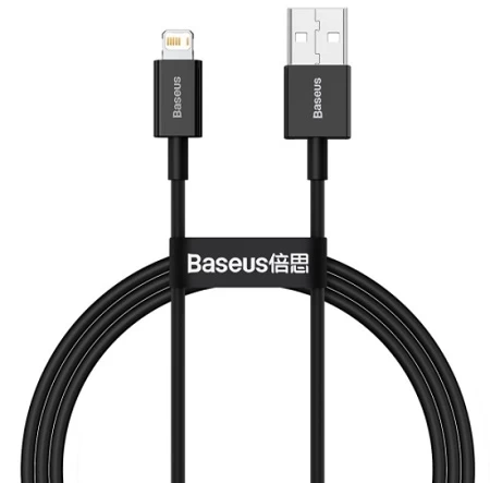 Кабель Baseus Superior Series Fast Charging Data Cable USB to iP 2.4A 2m, Чёрный (CALYS-C01)