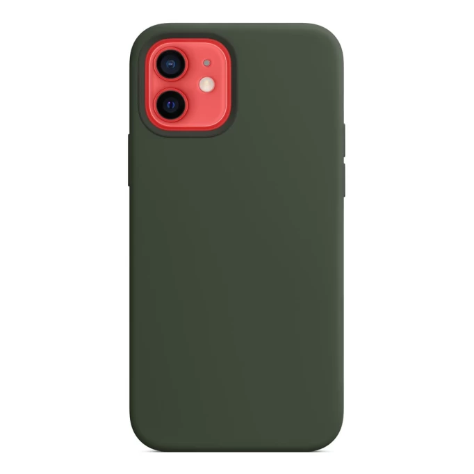 Накладка Silicone Case для iPhone 14, Тёмно-зелёная